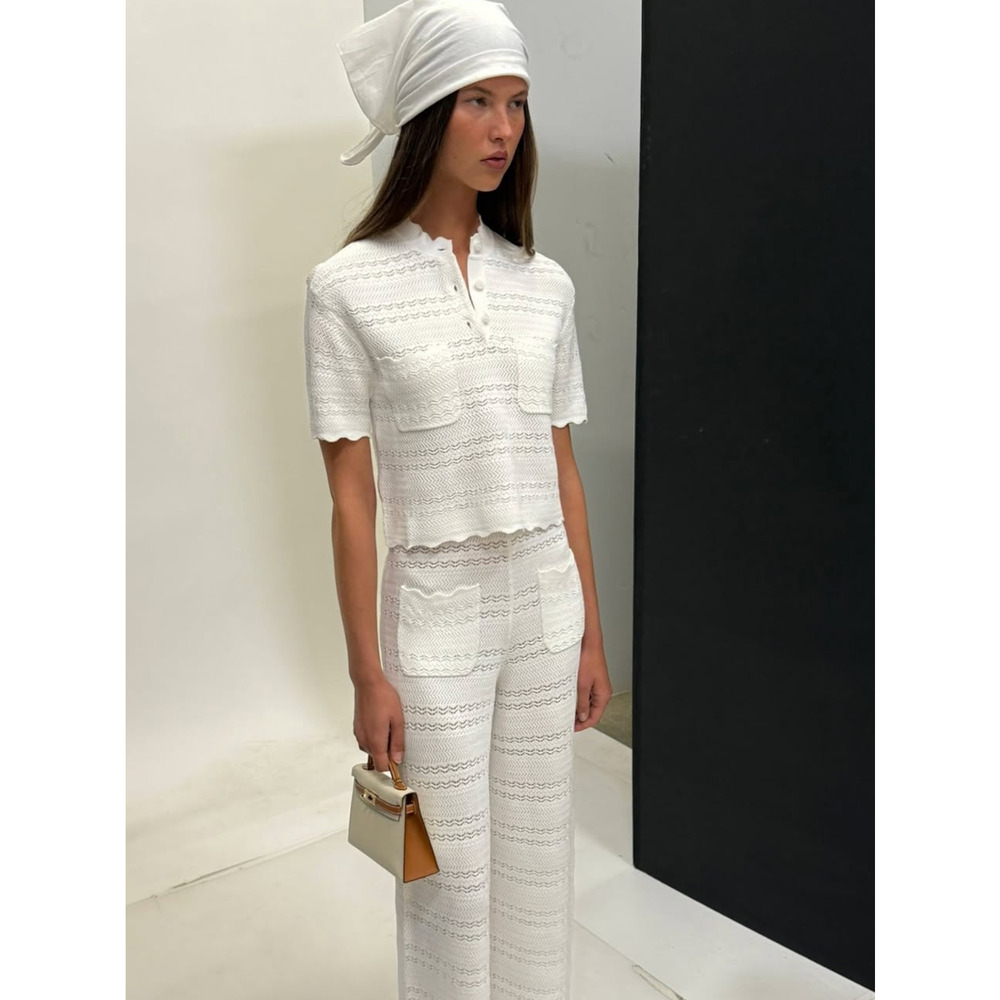 Helsa Kaitltn Scalloped Top and Kaitltn Pants Set - Picture 2 of 13